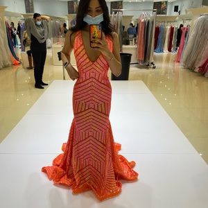 Jovani Orange Prom Dress